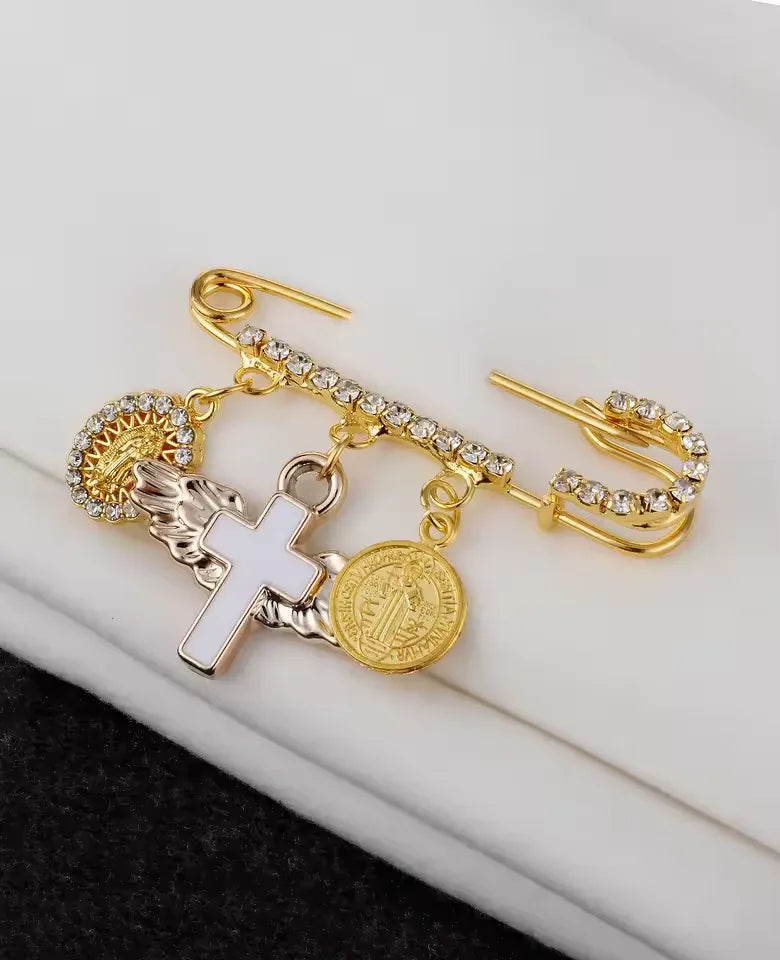 Holy Guardian Angel Charm Protection Safety Pin
