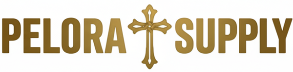 Pelora Supply logo with a cross on a white background