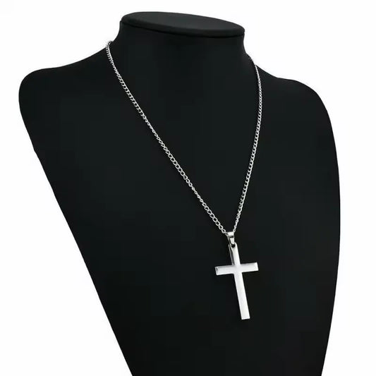 Classic Silver Minimalist Cross Necklace