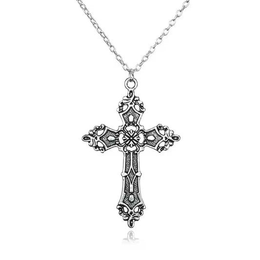 Vintage Baroque Ornate Crucifix Necklace
